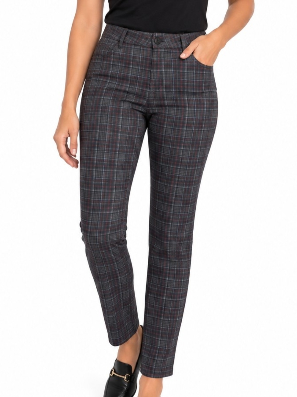 Mauricea Plaid Skinny Ankle Pants NWT